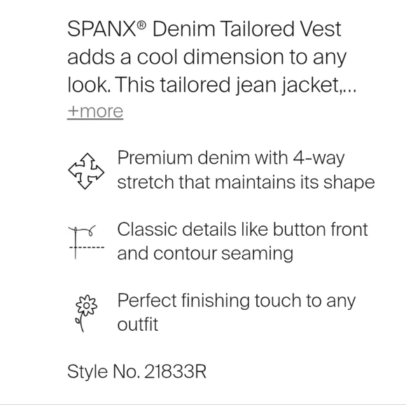 SPANX Dark Indigo Tailored Vest - Picture 6 of 7